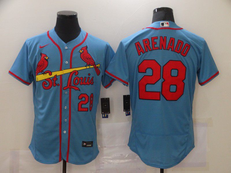 Men St.Louis Cardinals #28 Arenado Light blue Elite Nike MLB Jerseys->st.louis cardinals->MLB Jersey
